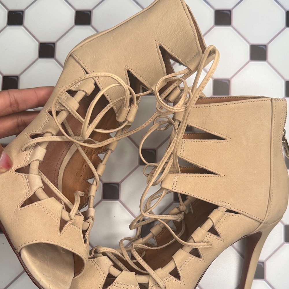 Schutz Cutout Lace-Up Heels - Picture 2 of 5
